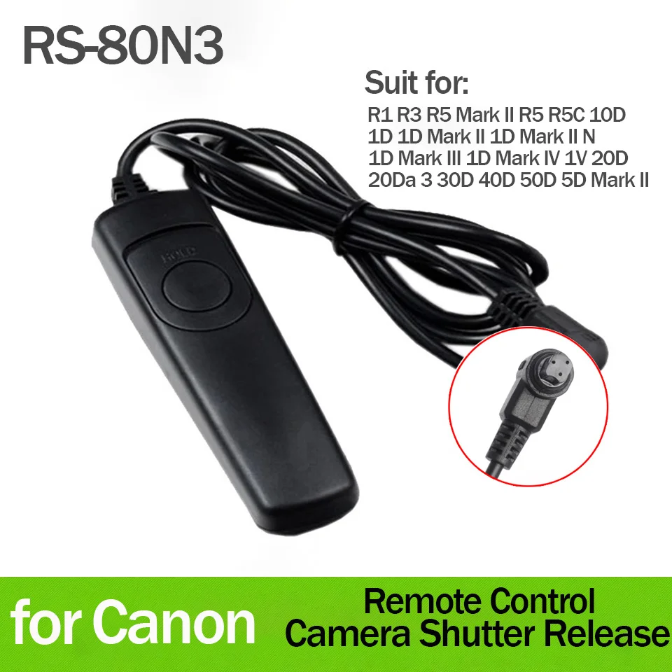 RS-80N3 Remote Control Shutter Release Cable for Canon E0S 1V 20D