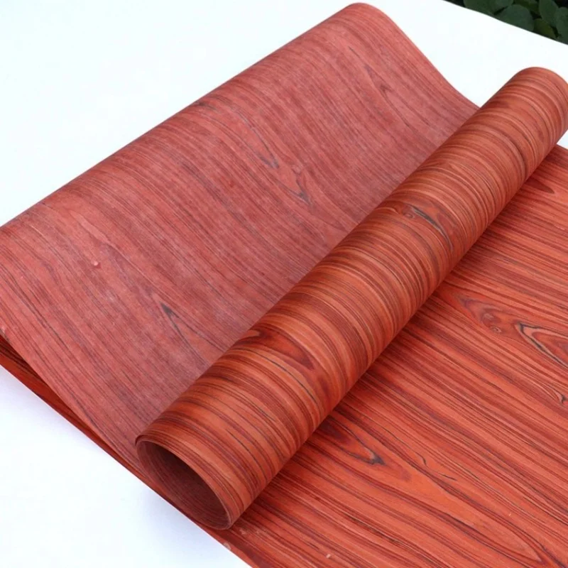 Craft red acid wood veneer furniture speaker decoration wood veneer L:2.5Meters Width:58cm T:0.2mm