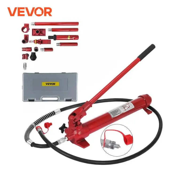 Electric Car Jack 10 Ton Power Hydraulic Cylinder Jack 1.4M Oil Tube Autobody Frame Repair Kit 15PCS