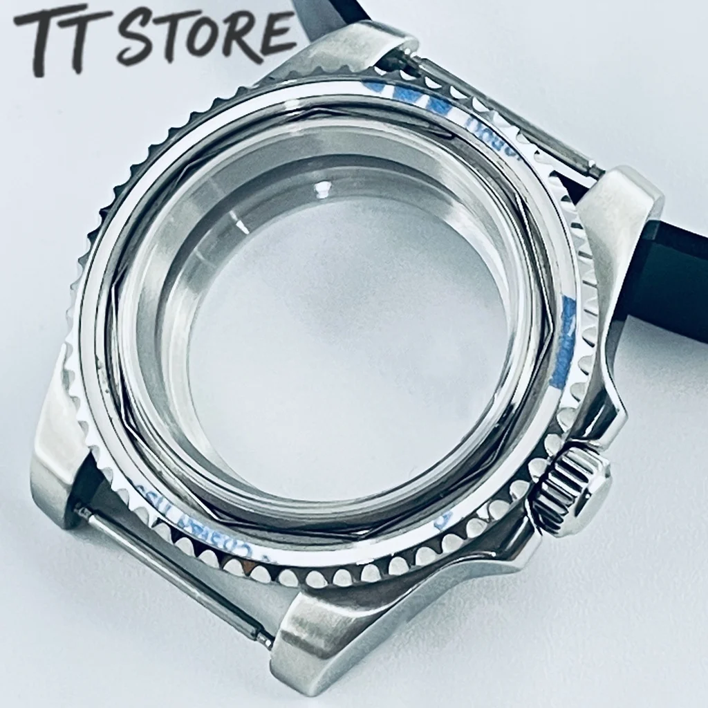 Silver 40mm Watch with Ceramic Bezel and Sapphire Case