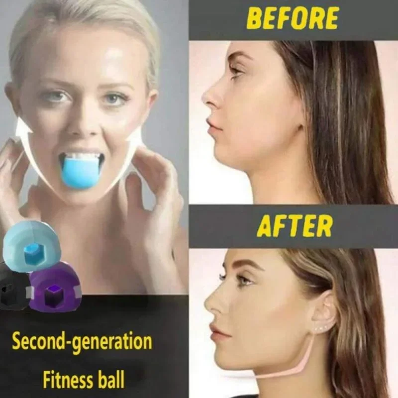 Masseter Ball Jaw Line Muscle Exerciser Chewing Ball Food Grade Silicone Facial Jaw Trainer Facial Fitness 20-40 Lbs jaw exerciser