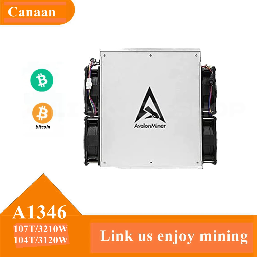 Canaan Avalon Miner A1346 120T 110T 104Th/S 3210W 3120W Potente Bitcoin Asic Crypto Machine Avalonminer