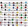 20/30/50/100pcs Rings For Women Silver Plated Multicolor Crystal Zircon Stone Fashion Jewelry Party Gift Wholesale Lot 2