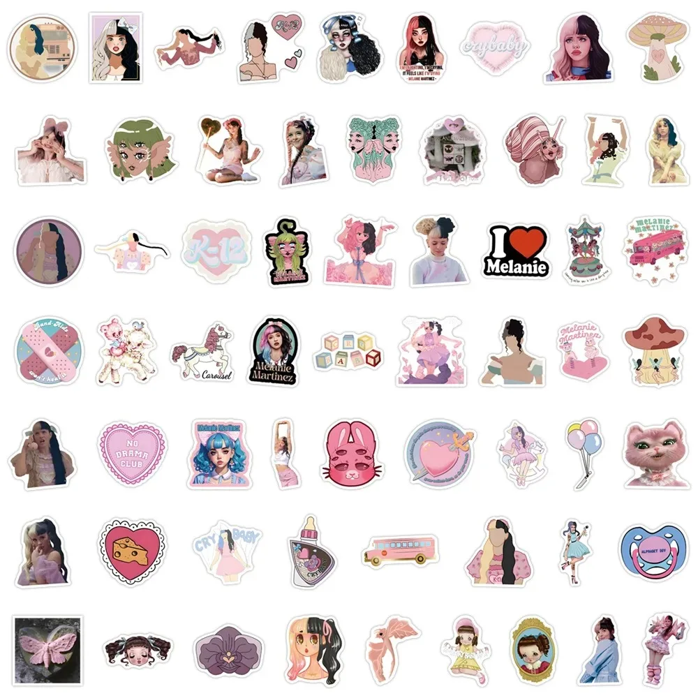 10/30/60pcs Melanie Martinez Singers Stickers DIY Decals Album Suitcase Scrapbook Phone Guitar Fridge Car Sticker Decoration Toy decorative stickers,self adhesive stickers,custom stickers,stationery stickers,adhesive stickers,diy scrapbooking accessories