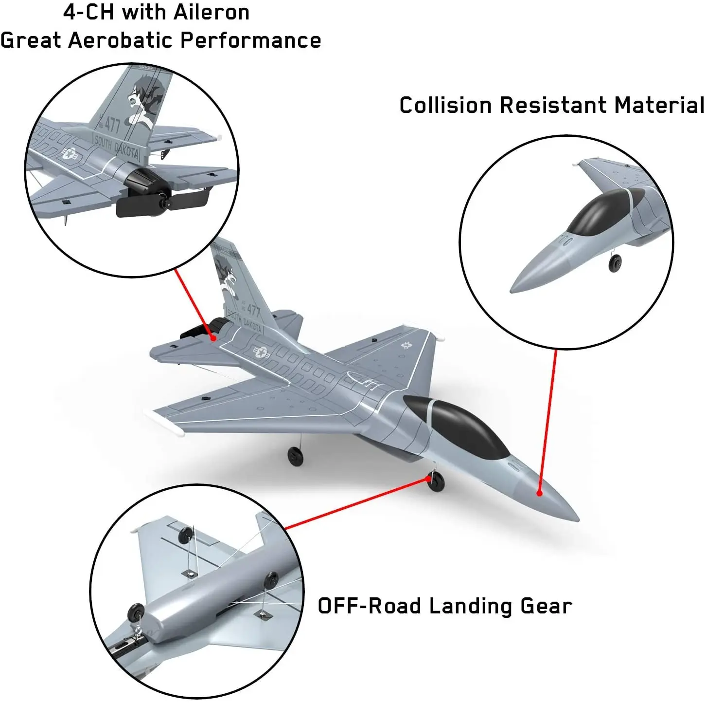 F16 Falcon RC Airplane 265mm Wingspan EPP 2.4G 6-Axis One Key Return Aerobatic Fixed-wing Trainer RTF for Beginners 6