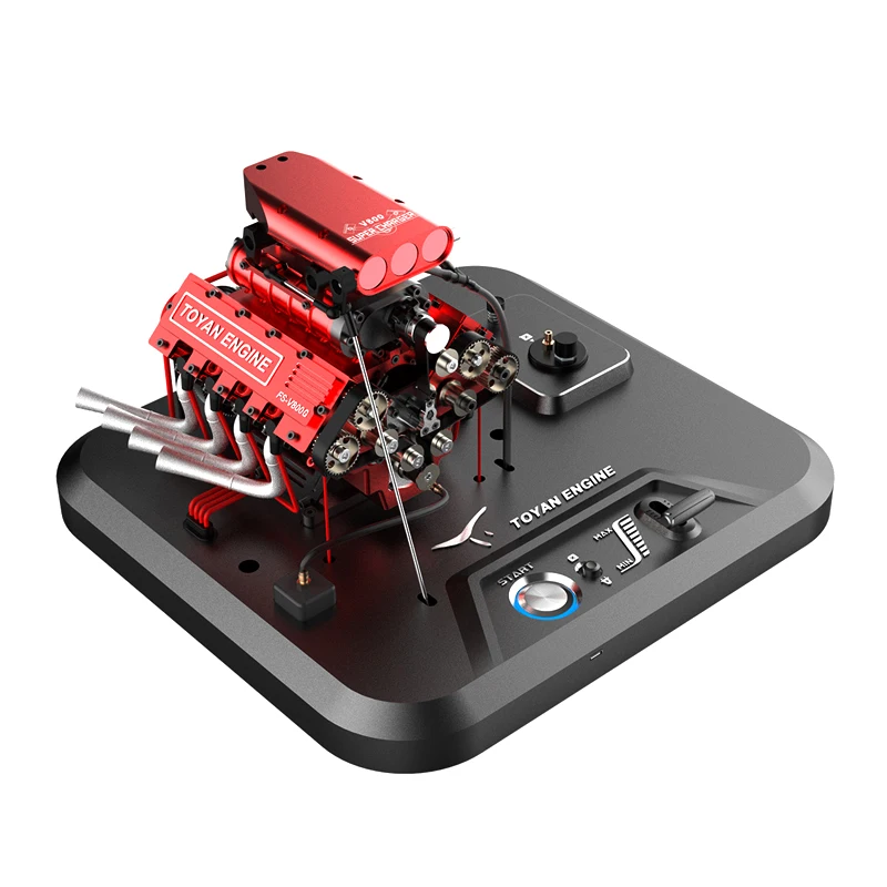 

Toyan V8 Engine FS V800G Miniature Methanol Engine with Supercharger Model Engine Kit for RC Car Original Collectible Gift Toy