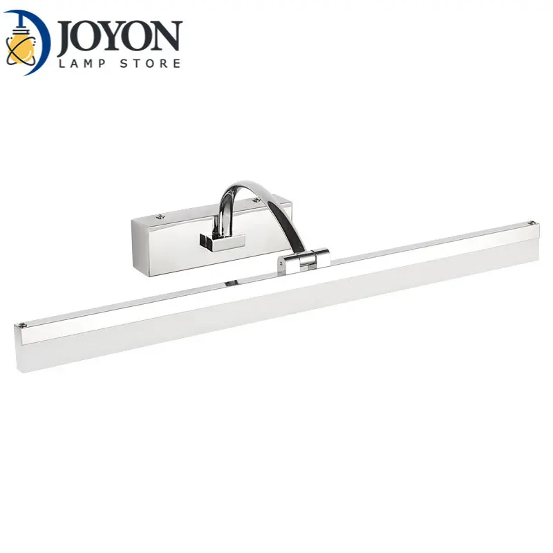 

Светодиодный водонепроницаемый зеркальный настенный светильник с регулируемым углом освещения, хромированная лампа из нержавеющей стали для дома, отеля, освещение для ванной комнаты