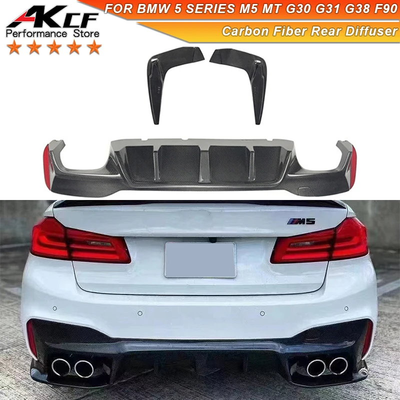

Carbon Fiber Rear Bumper Splitter for BMW 5 Series M5 MT G30 G31 G38 F90 FRP Rear Bumper Splitter Lip Diffuser Cover Trim