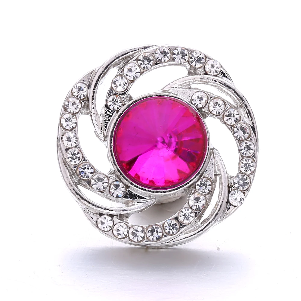 15pcs Snap Button Jewelry Rhinestone 18mm Snap Buttons for Snap Bracelet Bangle Jewelry Making