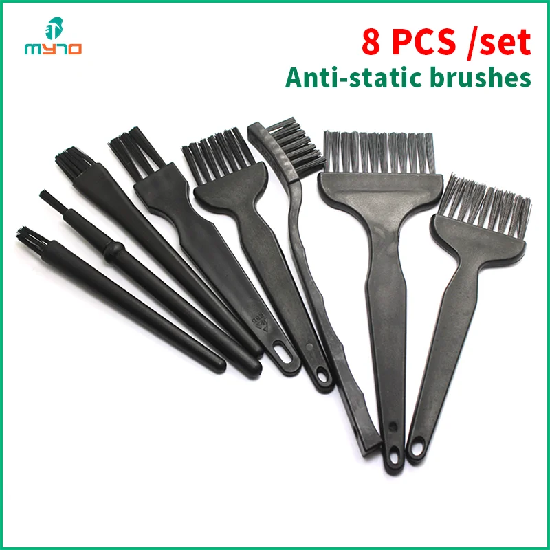 8PSCSetAntistaticBrushIndustrialCircuitBoardCleaningBlackAnti