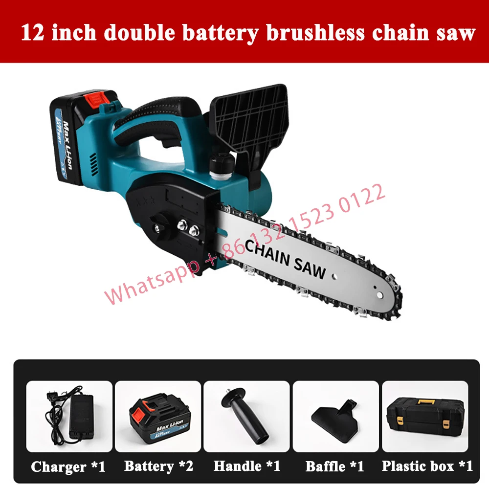 

New 16Inch Brushless Electric Saw Battery 7980W Portable Chainsaw Rechargeable Cordless Graden Pruning Tools For 18V Battery
