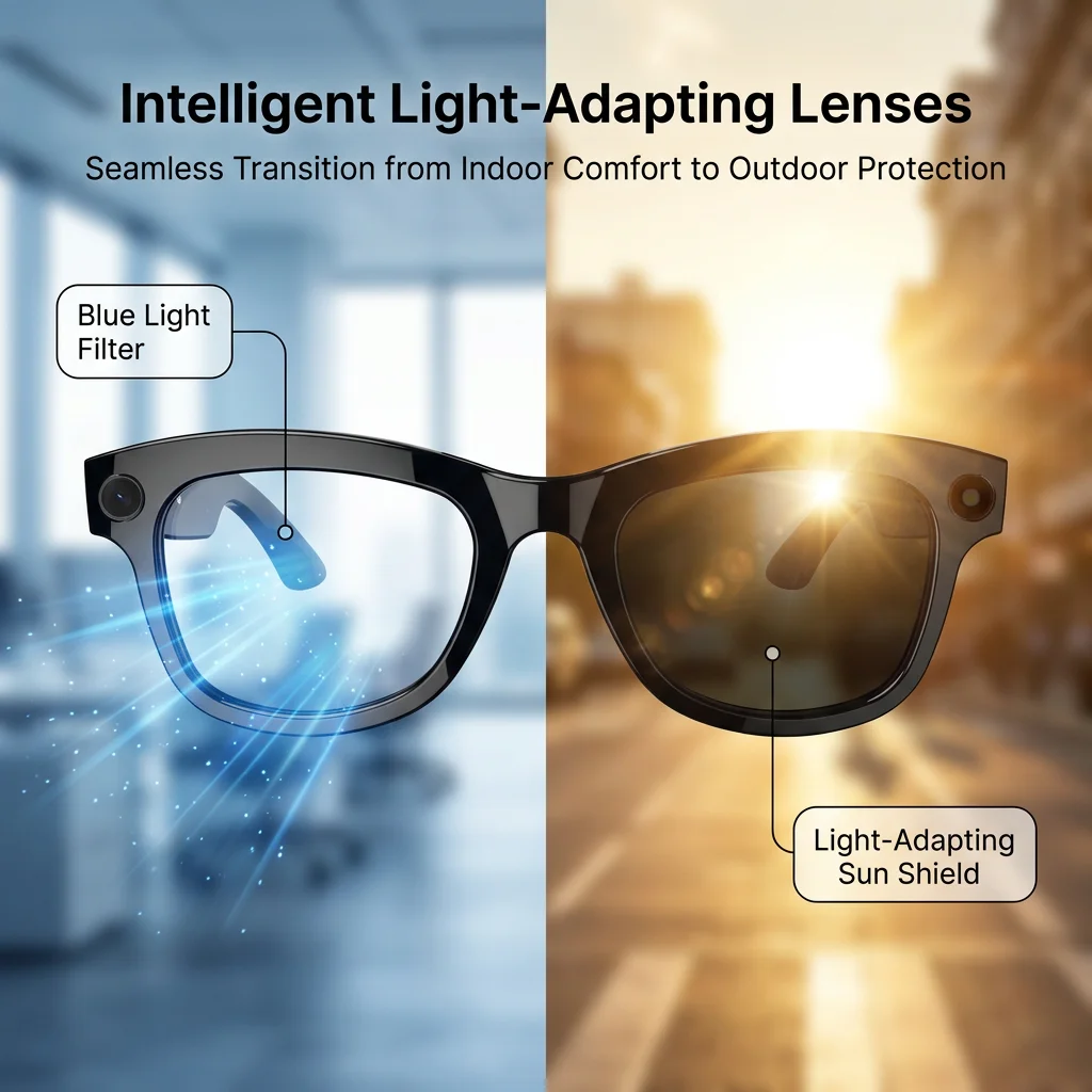 Smart Glasses with 800W Pixel Camera Video Recording AI Photo Recognition Bluetooth Call And Voice Translation Sunglasses