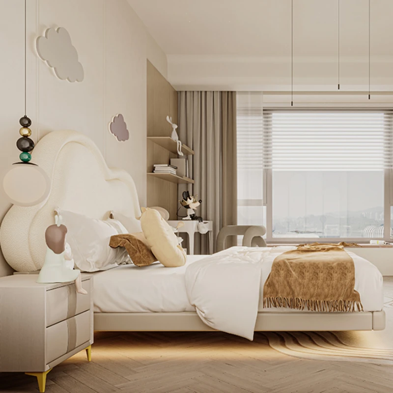 Unique Pretty Children's Bed White Cute Modern Comferter Children Beds Princess Loft Cama Infantil Bedroom Set Furniture 4