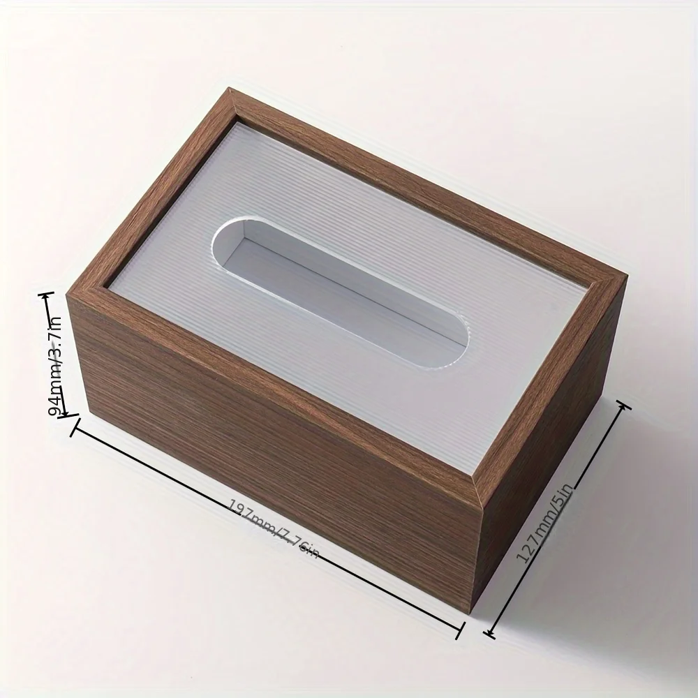 Elegant Wooden Tissue Box Holder - Classic Style Tabletop Decor for Living Room Dining Table - with Sliding Lid for Easy Access 6