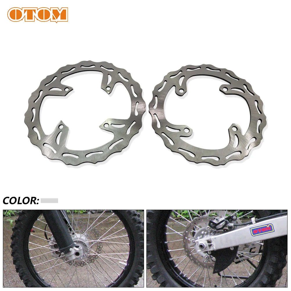 OTOM 250mm/240mm Motorcycle Front Rear Brake Disc Rotors For KAWASAKI KX125 KX250 KX250F KX450F KLX450R SUZUKI RMZ250 Motocross