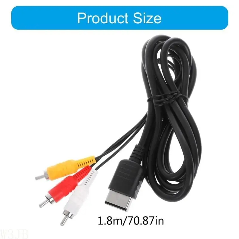 드림캐스트용 W3JB 1.8M/6FT RCA 오디오 비디오 AV 스테레오 복합 어댑터 케이블