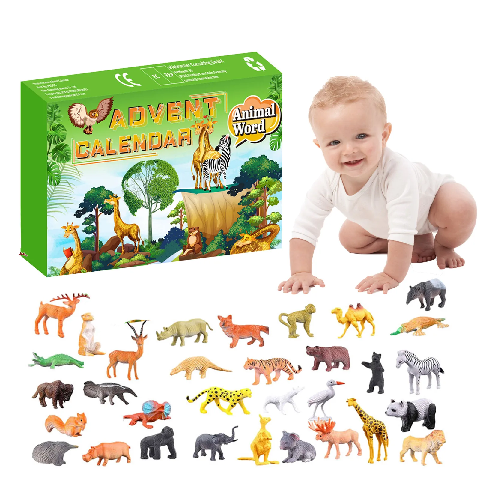 Christmas Countdown Calendar Christmas Advent Calendar Advent Calendar Animal Toys Mini Figurines Pack