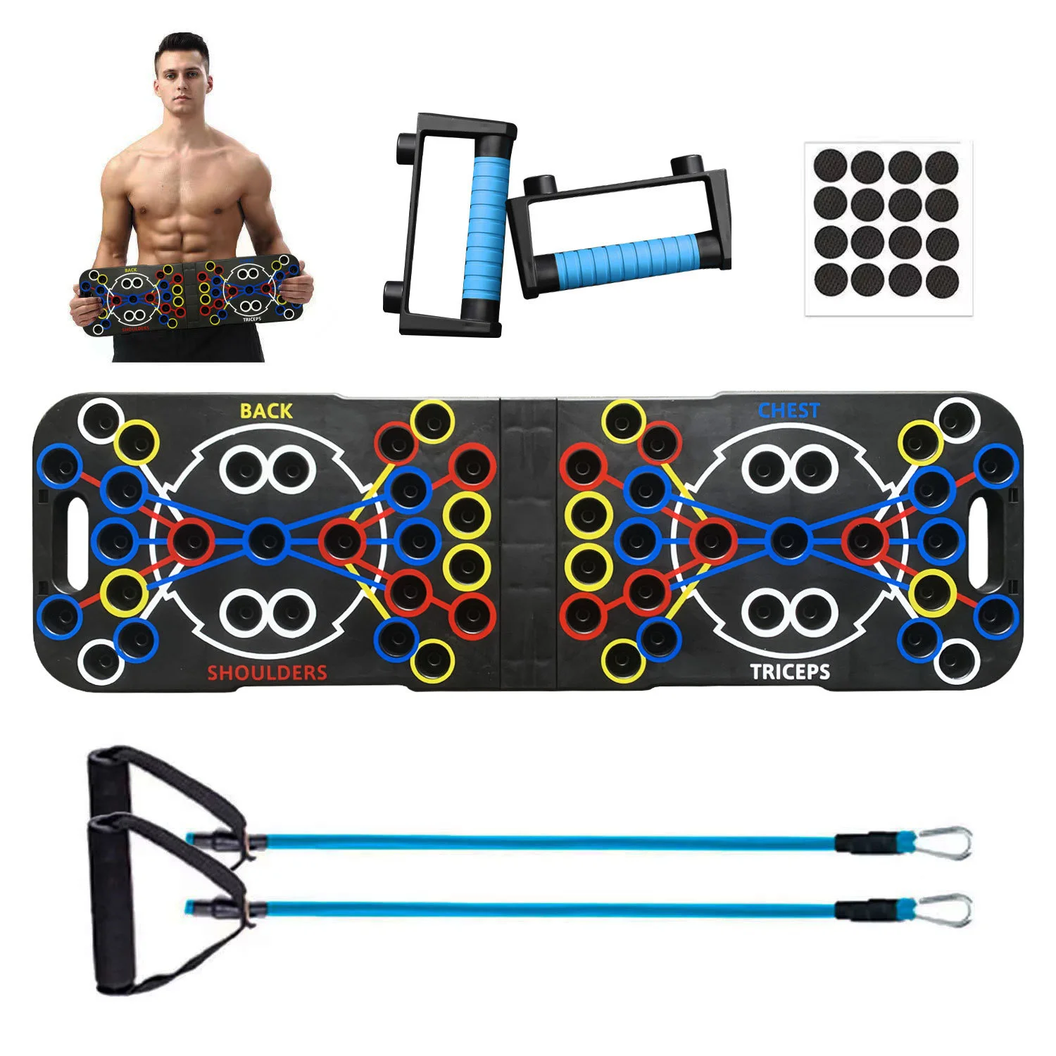 New Portable Multi-Function Foldable 54 In 1 Push Up Training System Push Up Board Strength Training Equipment For Men & Women folding push up board push up board