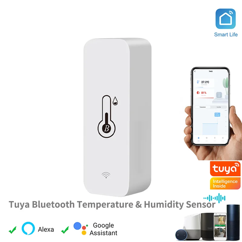 Tuya BT Smart Temperature Humidity Sensor Indoor Hygrometer Bluetooth-Compatible APP Remote Control Works With Alexa Google Home temperature humidity sensor temperature humidity meter