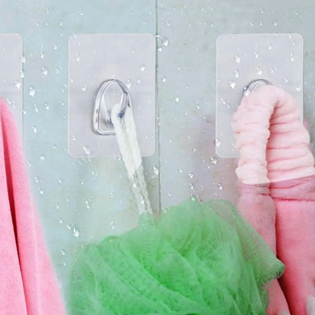 

10Pcs Nano Seamless Universal Hook Multifunctional Waterproof Strong Adhesive Transparent Frosted Hook Sticker Wall Hanger