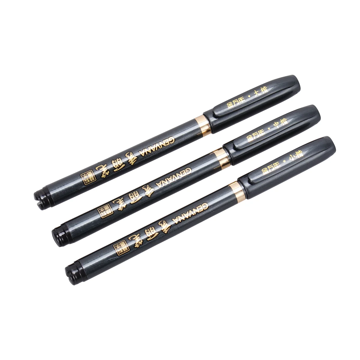 

3PCS Assorted Size Chinese Japanse Kanji Characters Calligraphy Brush Pen Writing Art Script Painting Tool Ink Pen