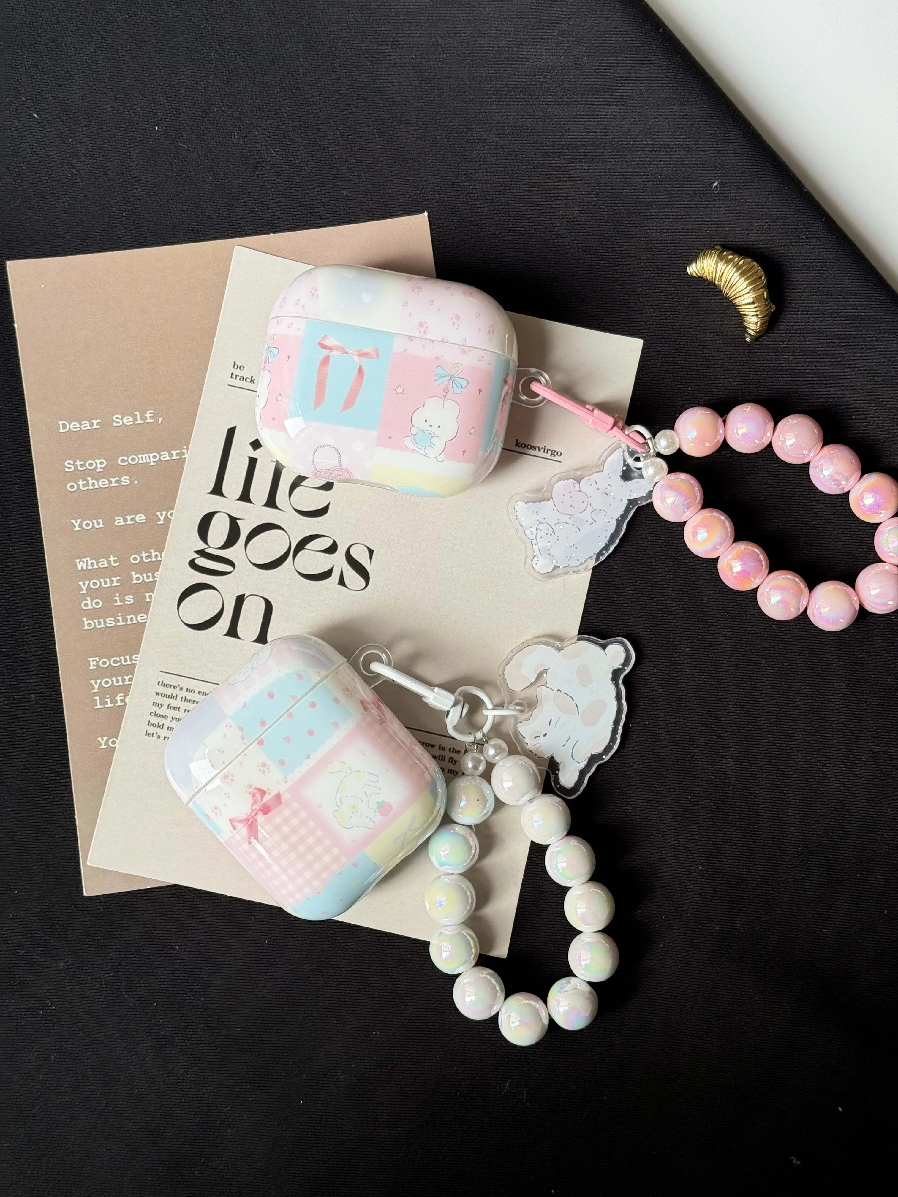 Cute Laser Chain Blue Pink Bow Custodia Per Auricolari Per Apple Airpods Pro 3 Lovely Cat Bunny Scatola Di Ricarica Per Airpod Pro 2Nd 1 2