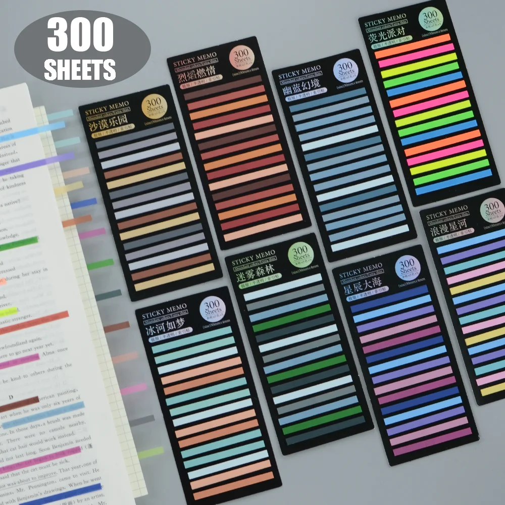 300 Sheets Posted It Transparentes Sticky Notes Self-Adhesive Annotation  Read Books Bookmarks Tabs Notepad Aesthetic Stationery - AliExpress