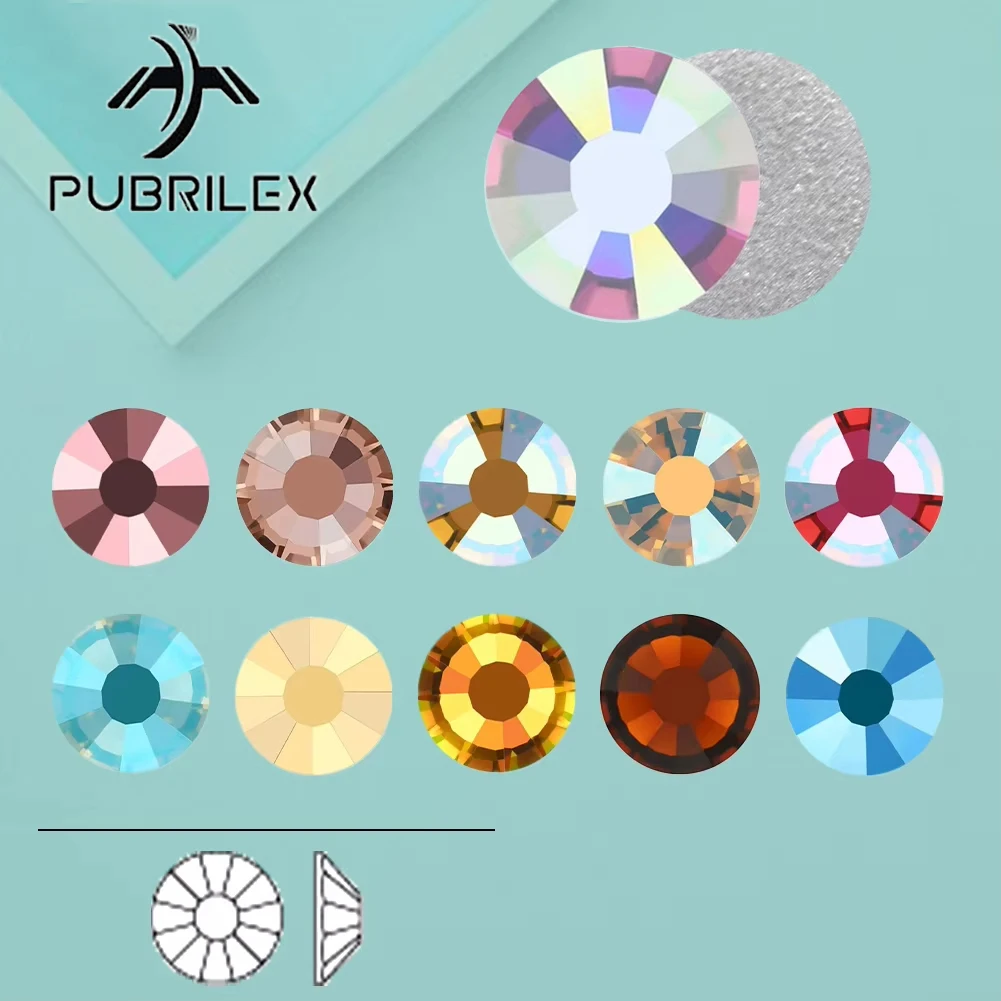 PUBRILEX 효과 색상 비 핫픽스 라인석, 모든 크기 반짝이 2000NOHF..