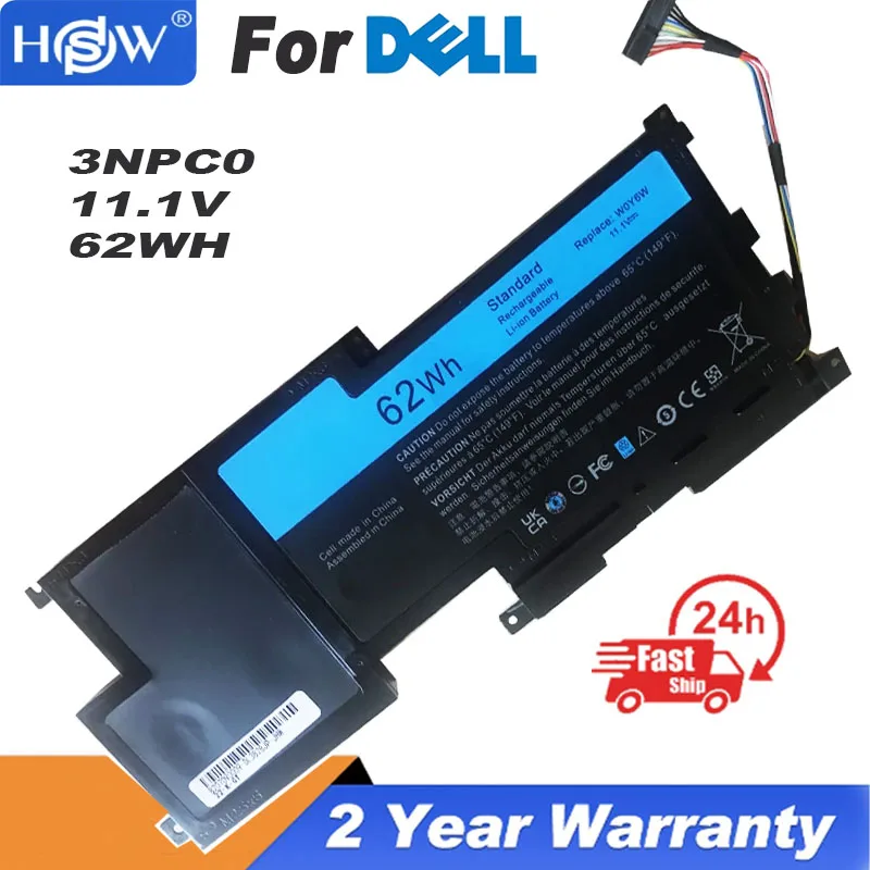 

Аккумулятор для ноутбука Dell XPS 15-L521X 15-11,1 Series 9F233 WOY6W 3NPC0 09F233 09F2JJ, 3828 в, 62 Вт/ч, W0Y6W
