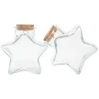 2pcs Star Shaped Glass Jars Craft Wishing Bottles Tiny Corked Glass Bottles Small Storage Jars For Various Items Glass Favor 2