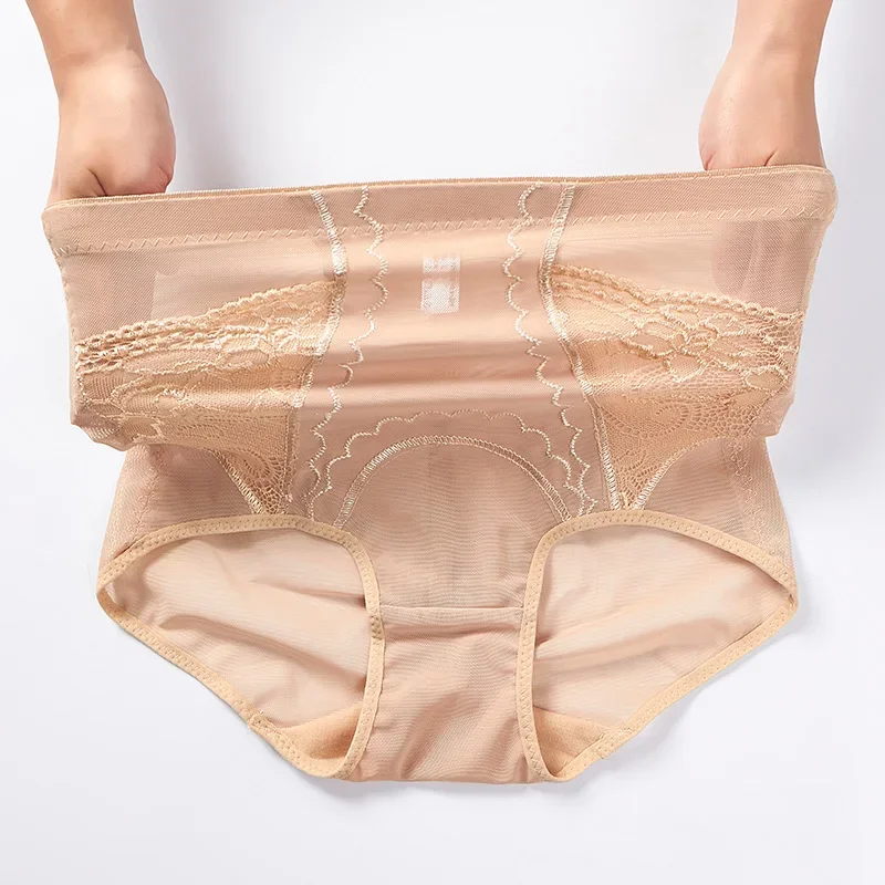 Shapewear Panties Women High Waist Body Shaper Slimming Butt Lifter Shapewear Solid Color Breathable Lace Underwear Tummy Control Panties Hip Pads shapewear panties