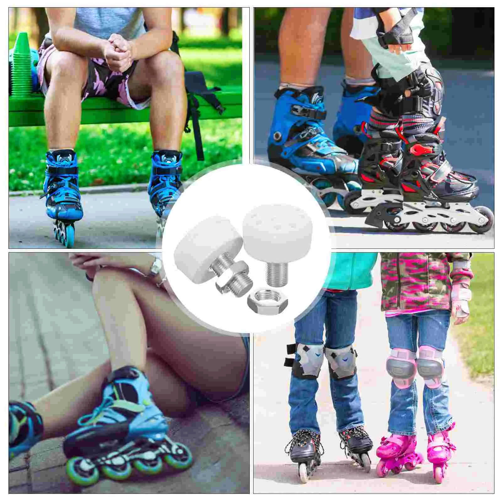 2 Pcs Replace Roller Skate Brakes Child Walker Skates Rubber Jam Plugs for Skating Tool roller skates