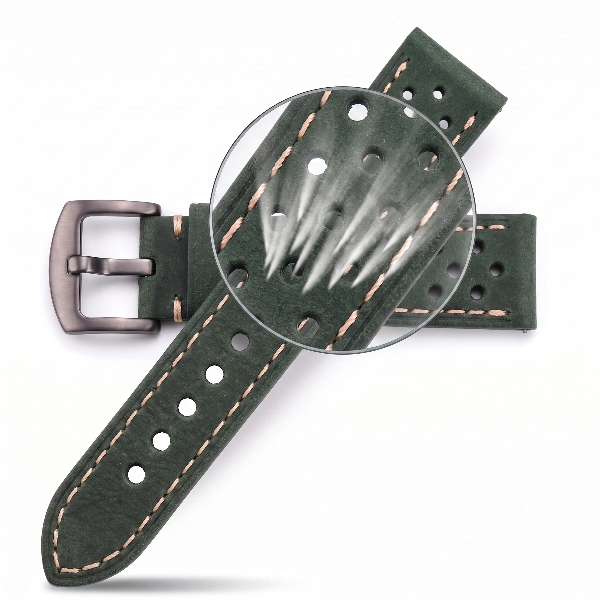 Premium Vintage Matte Genuine Leather Watch Strap – Breathable Cowhide Band