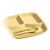 Food Fruit Salad Divided Plate Three-Grid Western Compartment Plate Diet Meal Plate Food Tray Kitchen Dinnerware 5