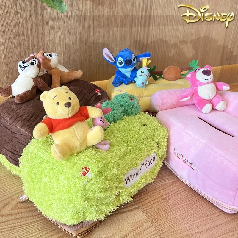 Disney Cartoon Creative Living Room Tea Table Stitch Home Tissue Box Office Table Cute Winnie The Pooh Tissue Storage Box