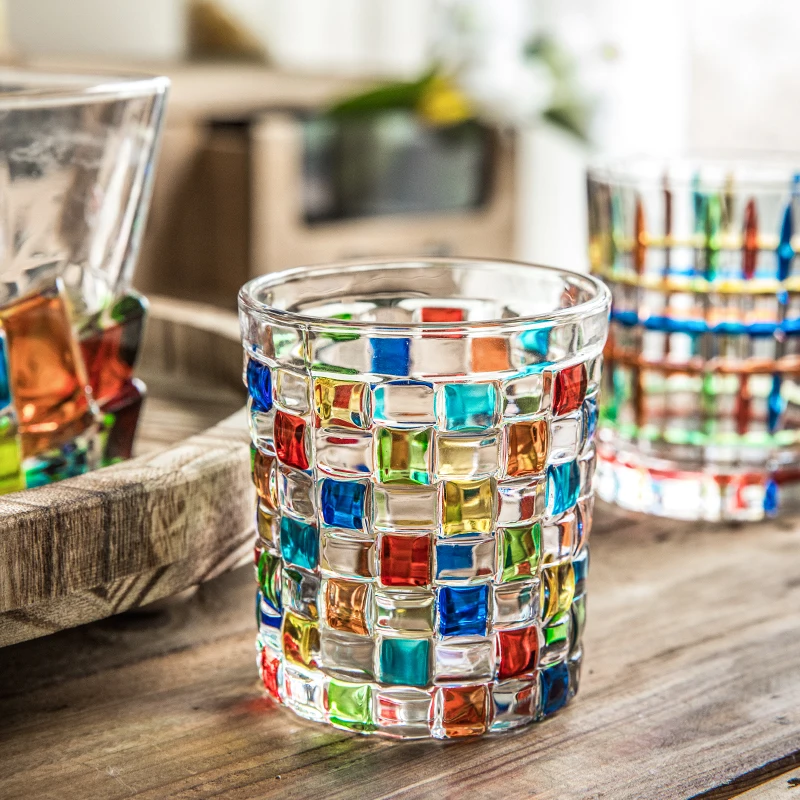 Whiskey Crystal Cup Colorful, Glass Cup Bar Crystal Water