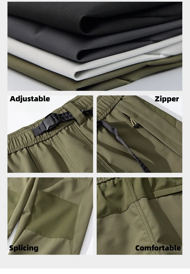 Outdoor Casual Work Pants Men's Waterproof Sports Drawstring Trousers Couple Model Paratrooper Pants Breathable Windproof 6