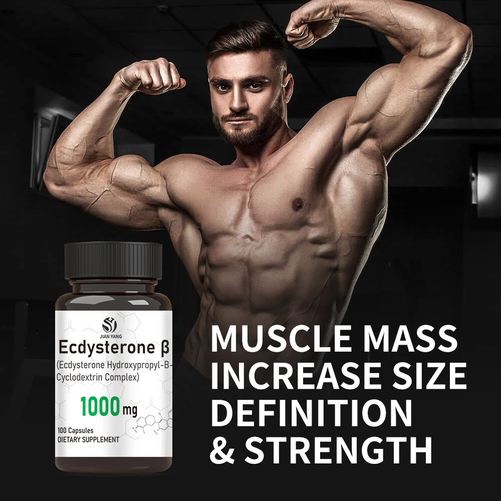 2 bottle ecdysterone capsule muscle mass develop support muscle strength increase dietary supplement