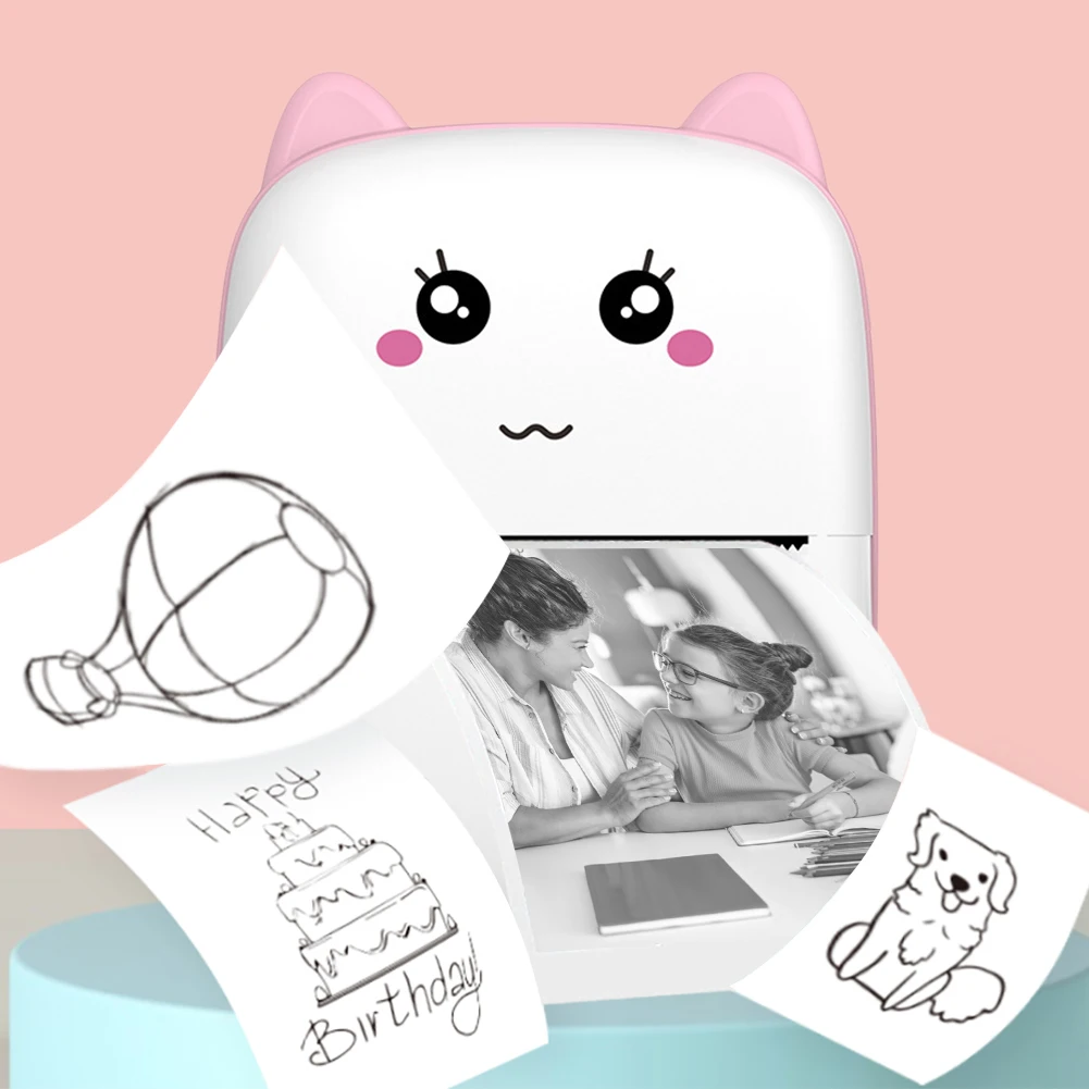 블루투스 호환 포켓 미니 프린터, 200dpi 라벨 메이커, USB 충전식, 잘못된 질문 프린터, 메모, 잘못된 질문 인쇄