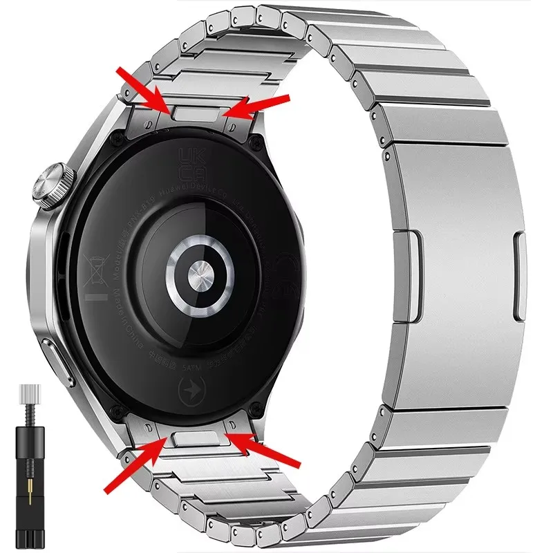 Stainless Steel Replaceable Smart Watch Band for Huawei Watch GT4 46mm - Original Metal Strap Design