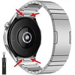 Stainless Steel Replaceable Smart Watch Band for Huawei Watch GT4 46mm - Original Metal Strap Design (Silver)