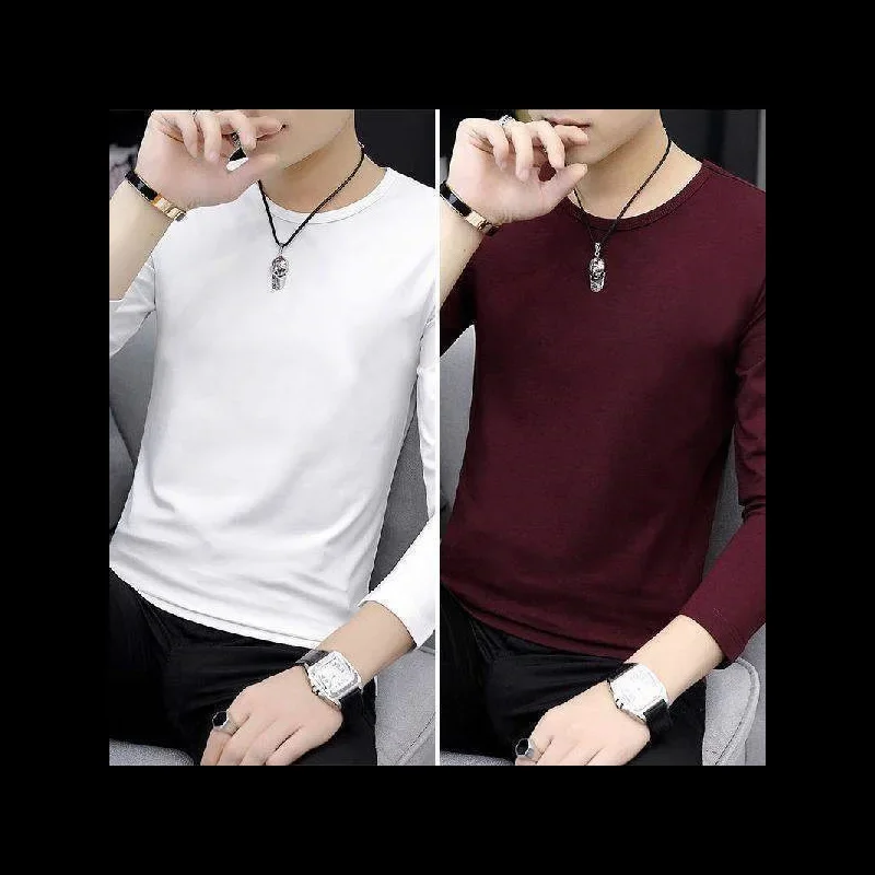 Round neck White + red