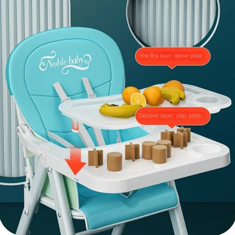 135 Foldable Baby High Chair Multi-Functional Dining Chair for Home Hotel and Restaurant Use Portable Feeding Seat