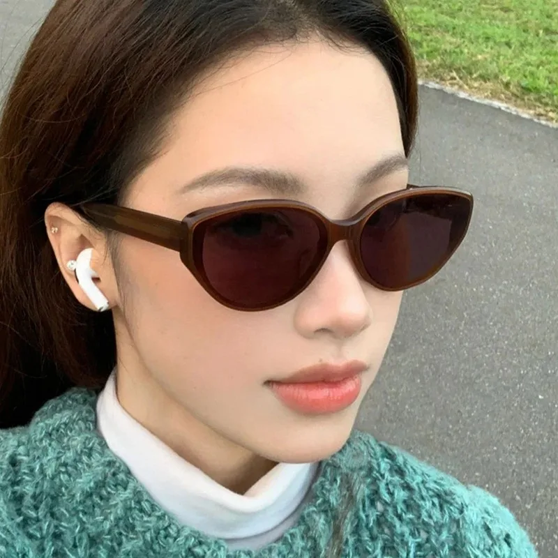 Sexy Cat Eye Sonnenbrille Damen Vintage Kleine Cateye Sexy Brillen Sonnenbrille für Damen 80er 90er Jahre Trendige stilvolle Brille