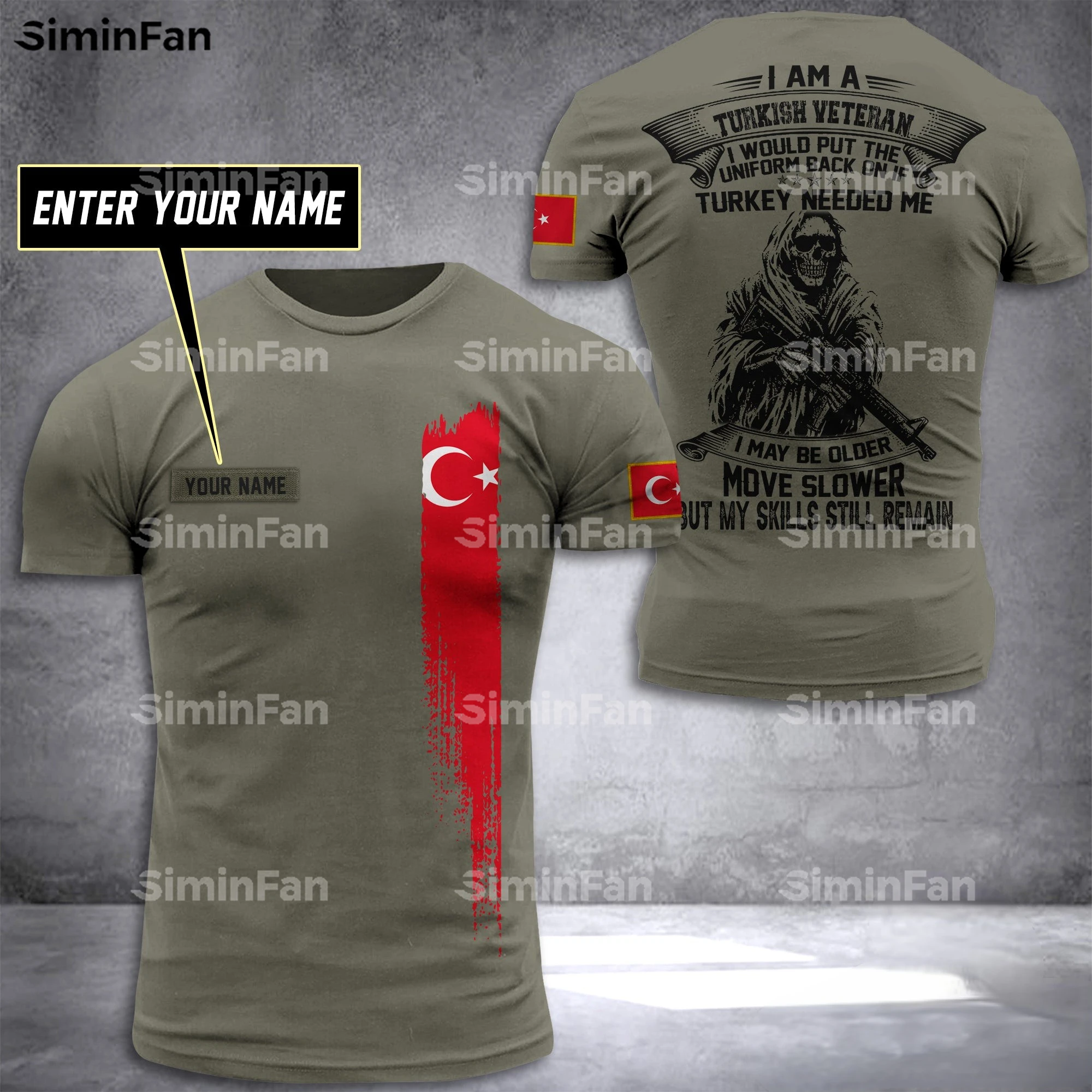 

TURKEY ARMY SOLDIER VETERAN 3D Full Printed T-Shirt Summer Round Neck Tee Men Female Casual Top Unisex Harajuku New Streetwear 1