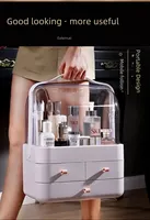 Trendy Dustproof Drawer-style Cosmetic Storage Box Desktop Organizer Skincare Products Comb Tabletop Makeup Holder Rack 1