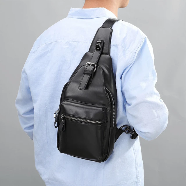 Gran Capacidad Informal Mochila Cruzada Negra, Bolso De Hombro Para Hombres  Y Mujeres, Mochila De Pecho De Una Correa