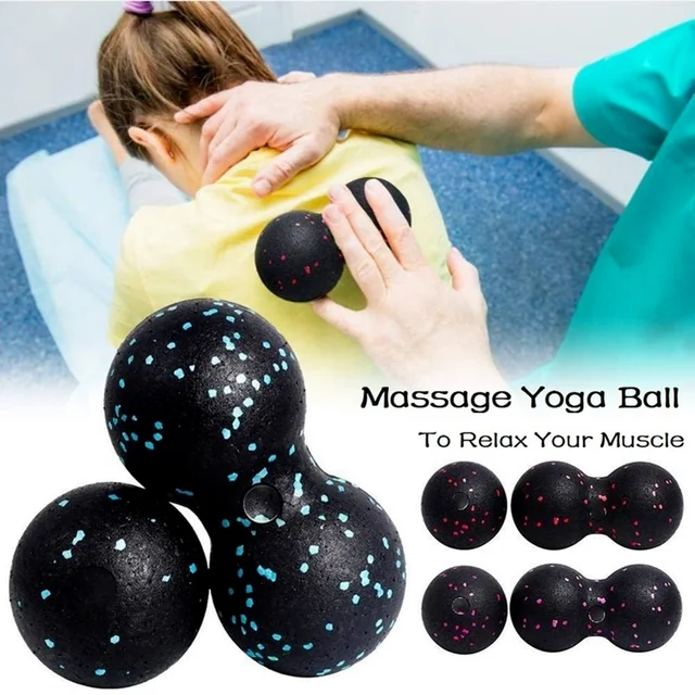 Peanut Fitness Massage Ball Set Yoga Roller Double Lacrosse Mobility Ball for Myofascial Physical Therapy Deep Tissue Massage 5
