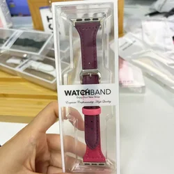 Elegant Slim Leather Strap for Smartwatch - Premium Bracelet Replacement Band (Wine barbie 14)