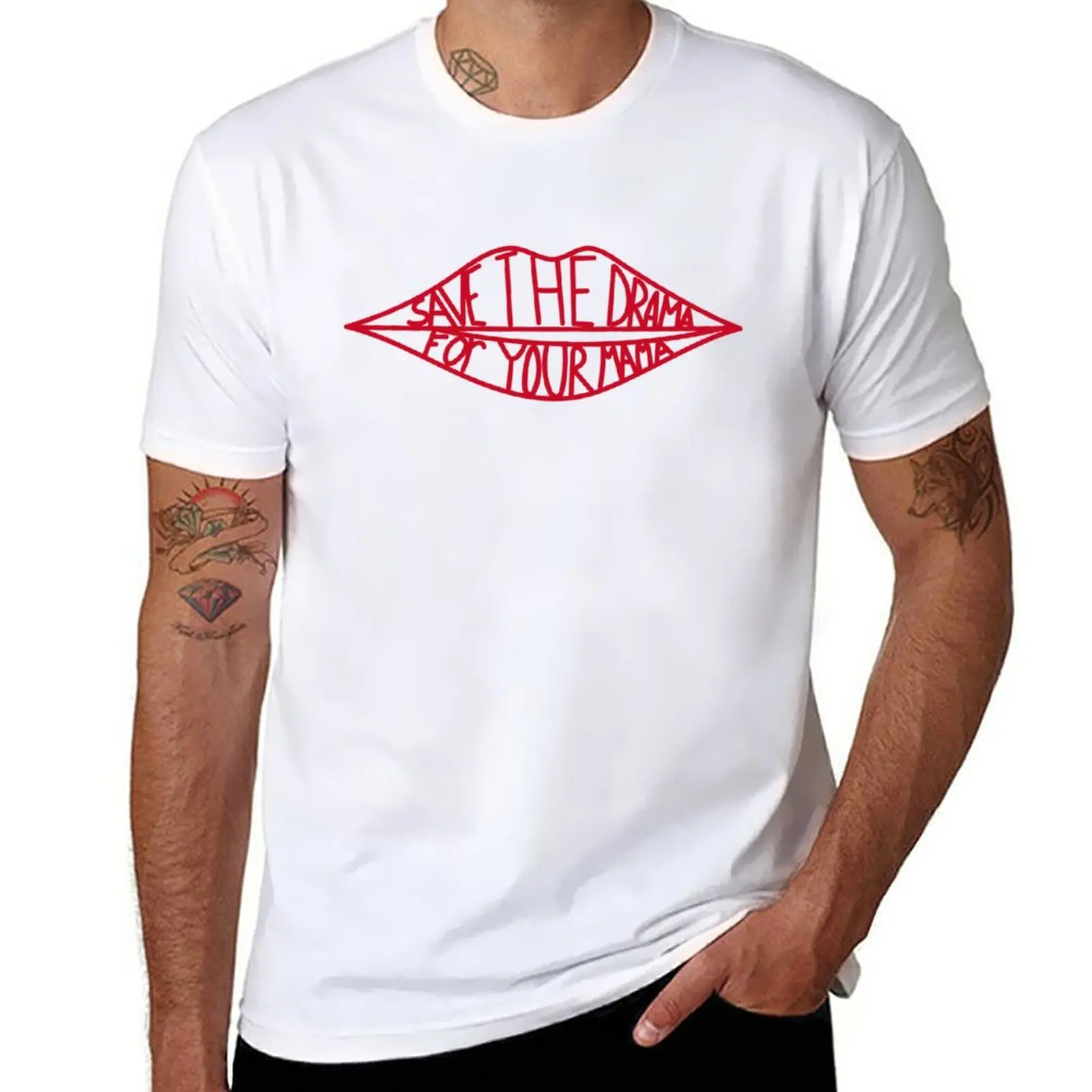 Save The Drama For Your Mama T-Shirt Camicetta Vestiti Estivi Abbigliamento Vintage Da Uomo